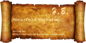 Herczfeld Bertalan névjegykártya
